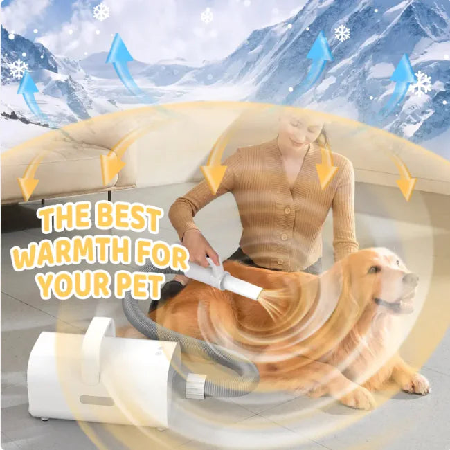 4-in-1 Smart Handle Pet Hair Dryer with Negative Ion, Adjustable Speed & Temp, for Dogs & Cats