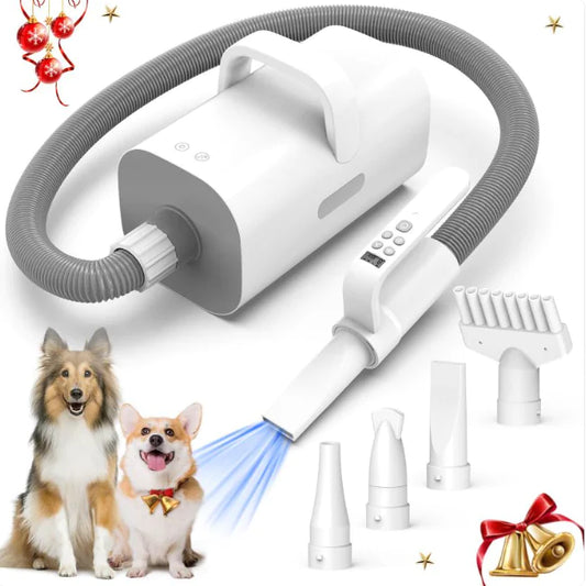 4-in-1 Smart Handle Pet Hair Dryer with Negative Ion, Adjustable Speed & Temp, for Dogs & Cats